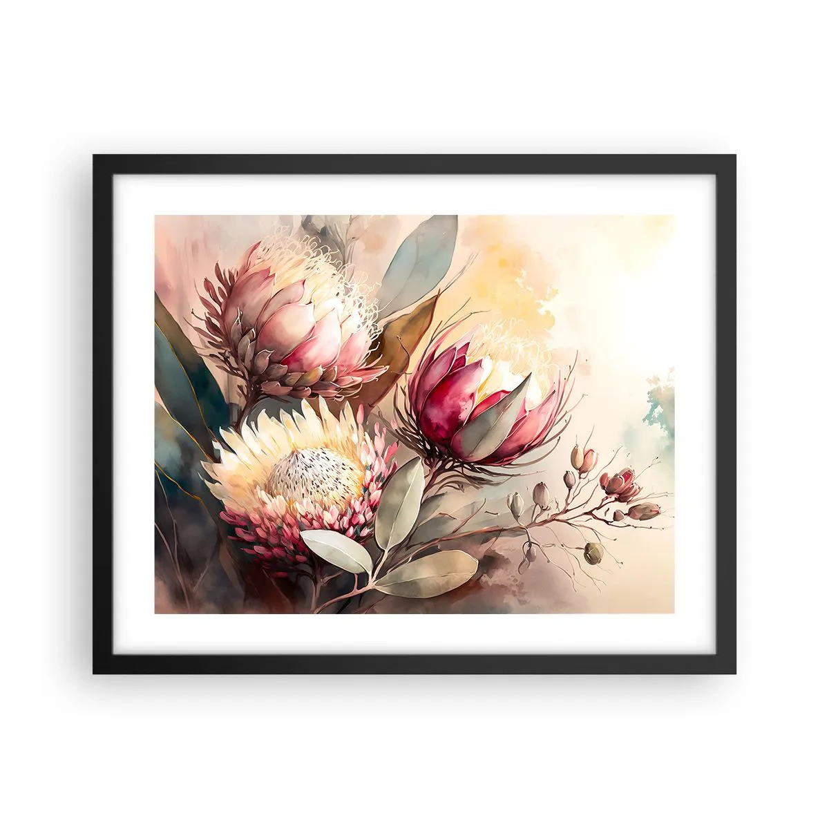 Poster in een zwarte lijst - In profiel en en face - 50x40 cm