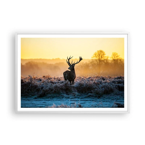 Poster in een witte lijst - Gekroond op zijn landgoed - 100x70 cm