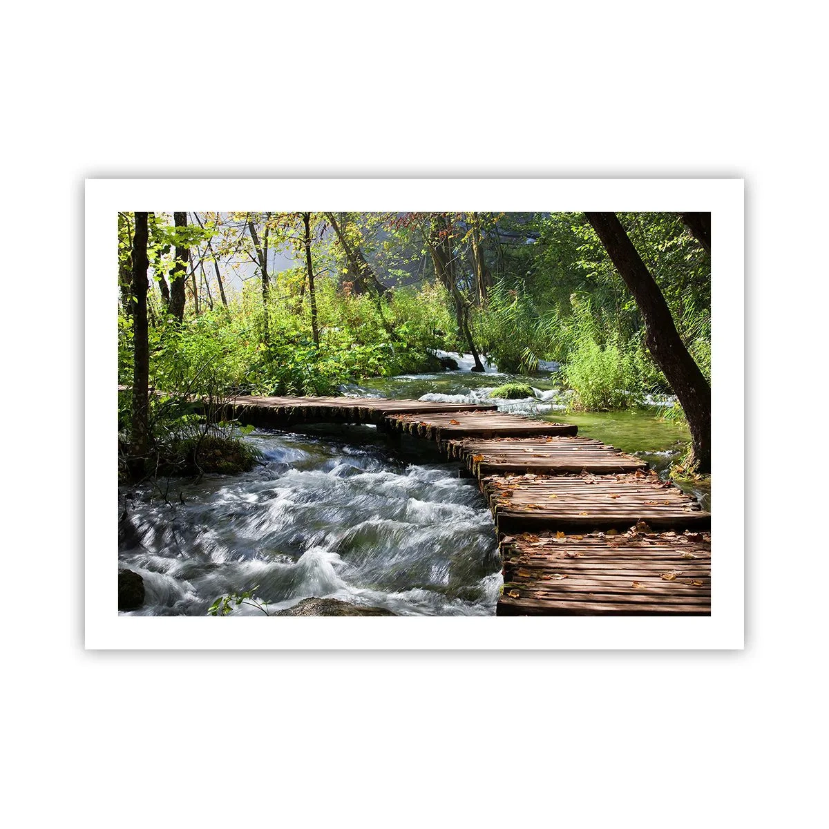 Poster - Boven de schuimige waterval - 70x50 cm