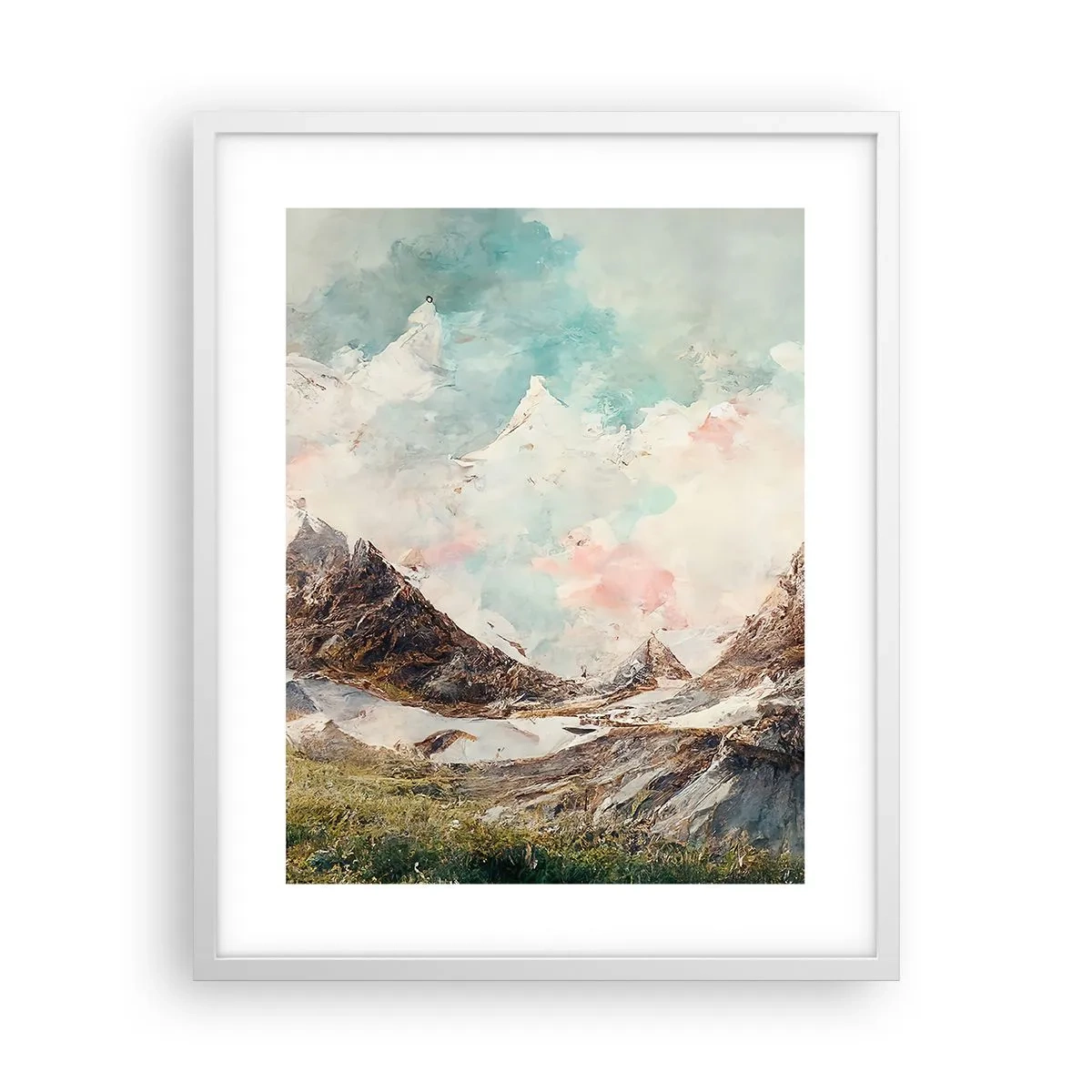Poster in een witte lijst - Rotsbladen - 40x50 cm