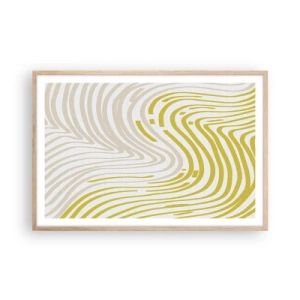 Een poster in een licht eiken lijst - Een compositie met een zachte buiging - 91x61 cm