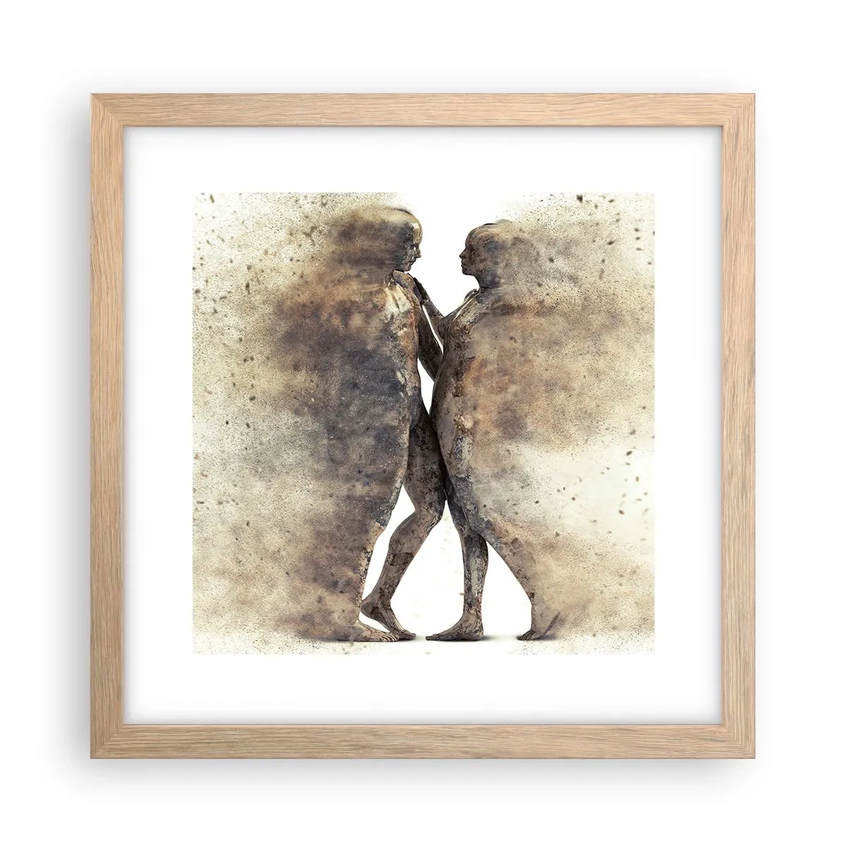 Een poster in een licht eiken lijst - Ze verrezen uit het stof tot liefde - 30x30 cm