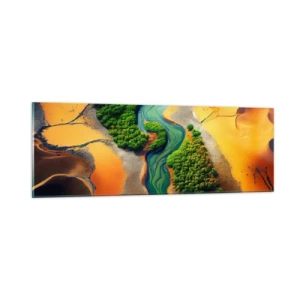 Schilderen op glas - Levengevende rivier - 90x30 cm