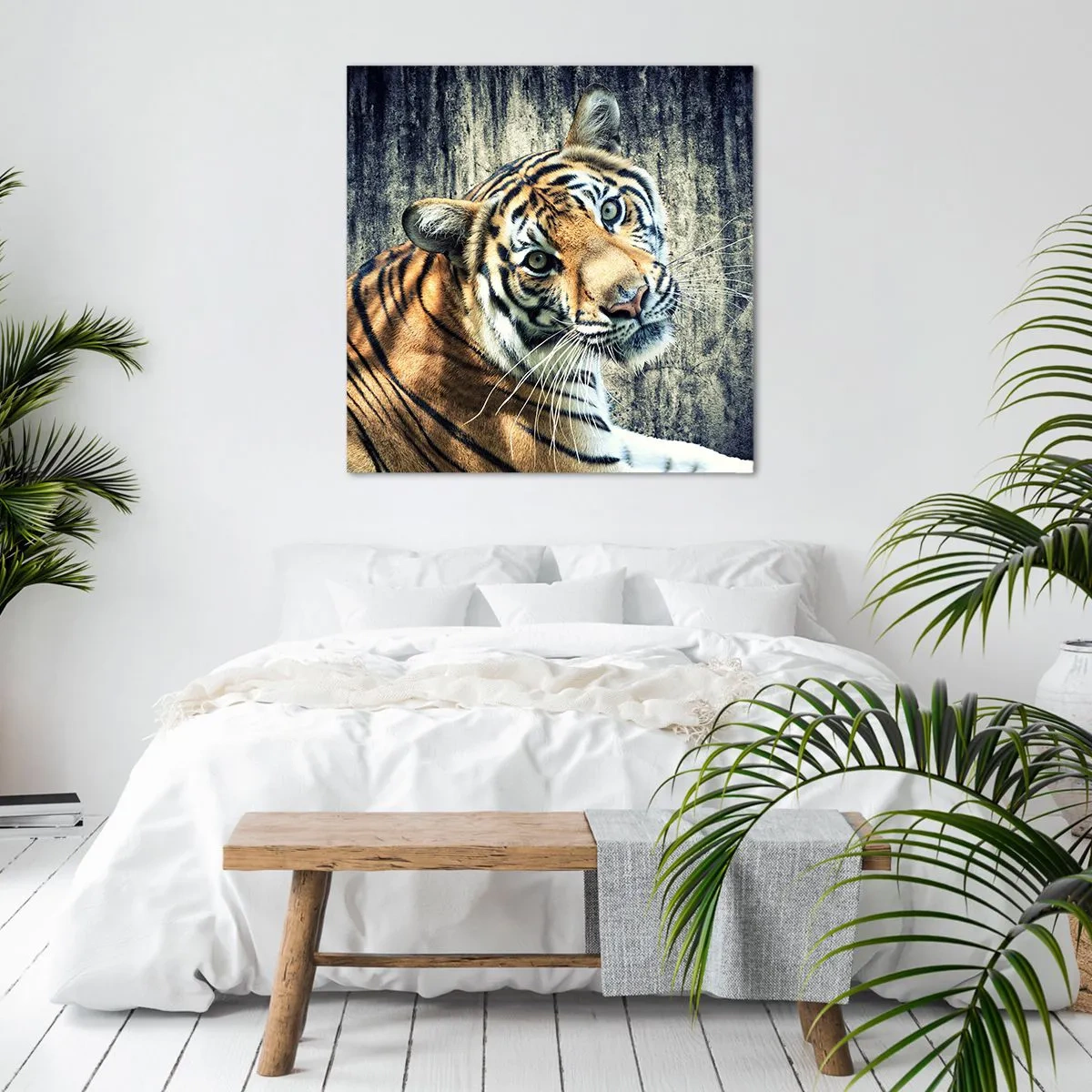 Schilderen op canvas - Portret in stromen van licht - 40x40 cm