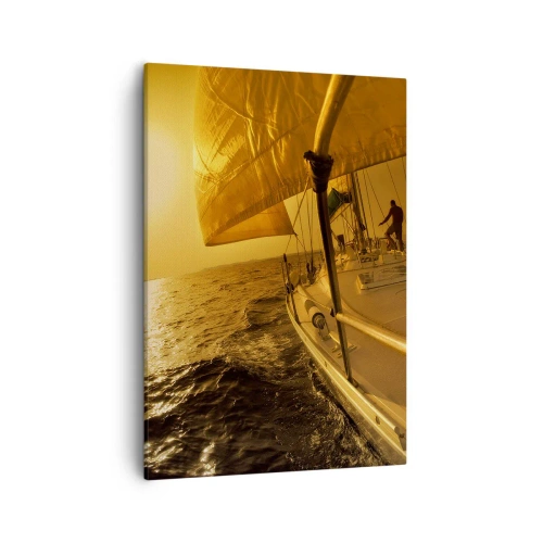 Schilderen op canvas - Een gouden avond na een kleurrijke dag - 50x70 cm