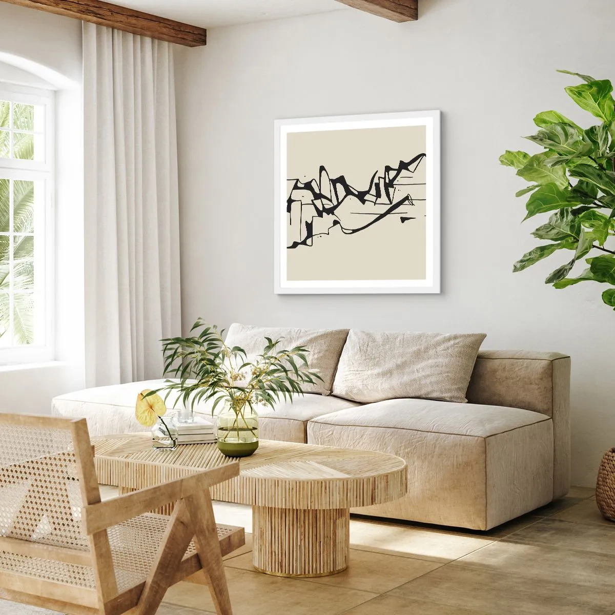 Poster in een witte lijst - Misschien een landschap - 60x60 cm