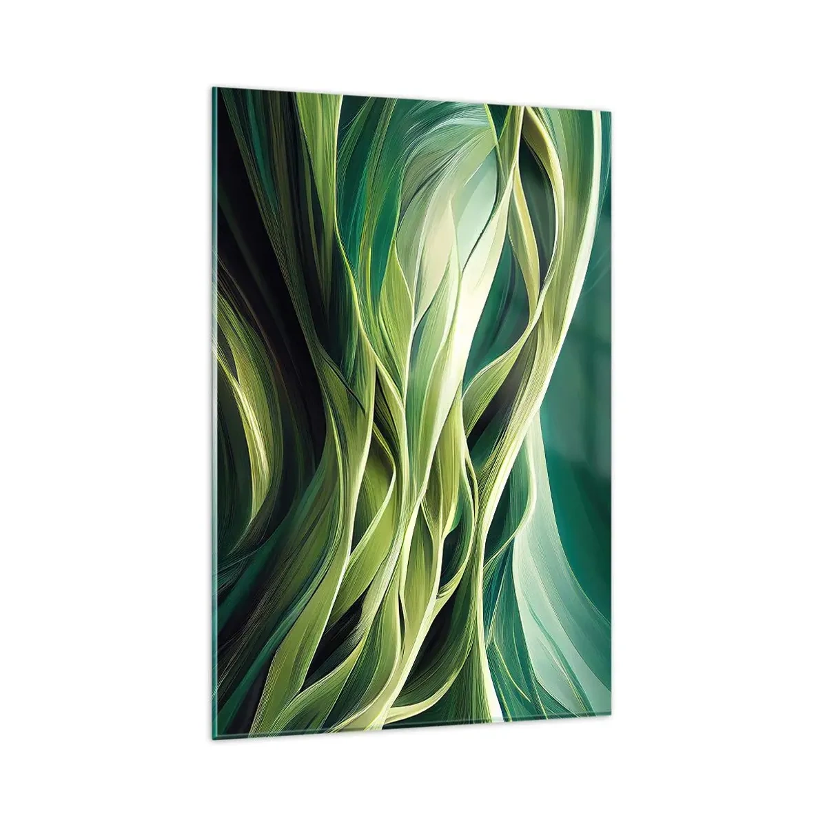 Schilderen op glas - Abstract groen spel - 80x120 cm