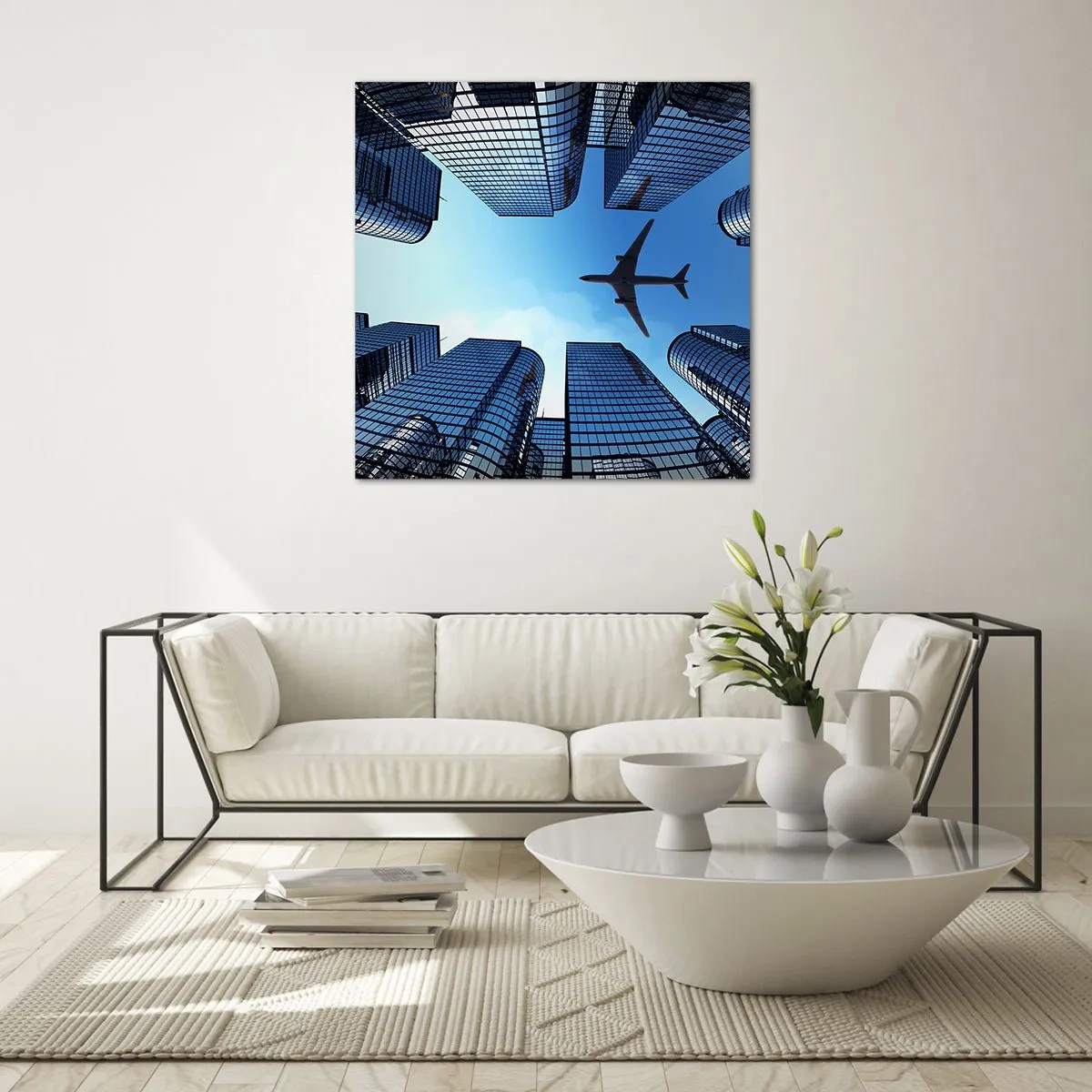 Schilderen op glas - Het uitzicht vanuit het glazen ravijn - 40x40 cm