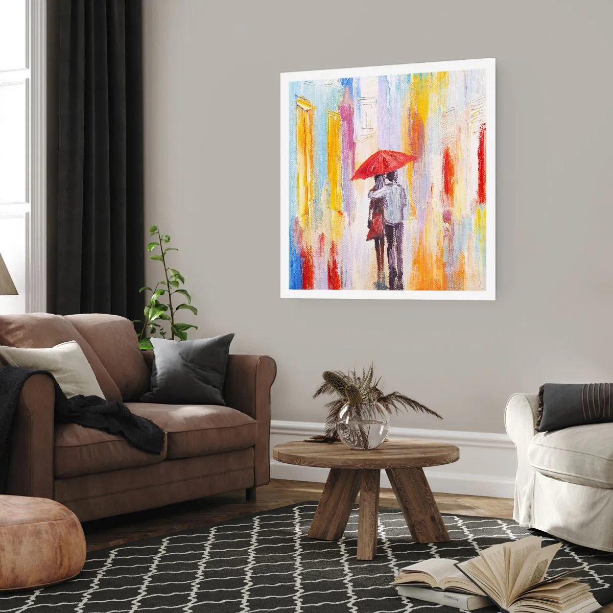 Poster - Laat het maar regenen - 30x30 cm