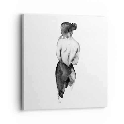 Schilderen op canvas - Bij haar verdwijnt de wereld - 30x30 cm