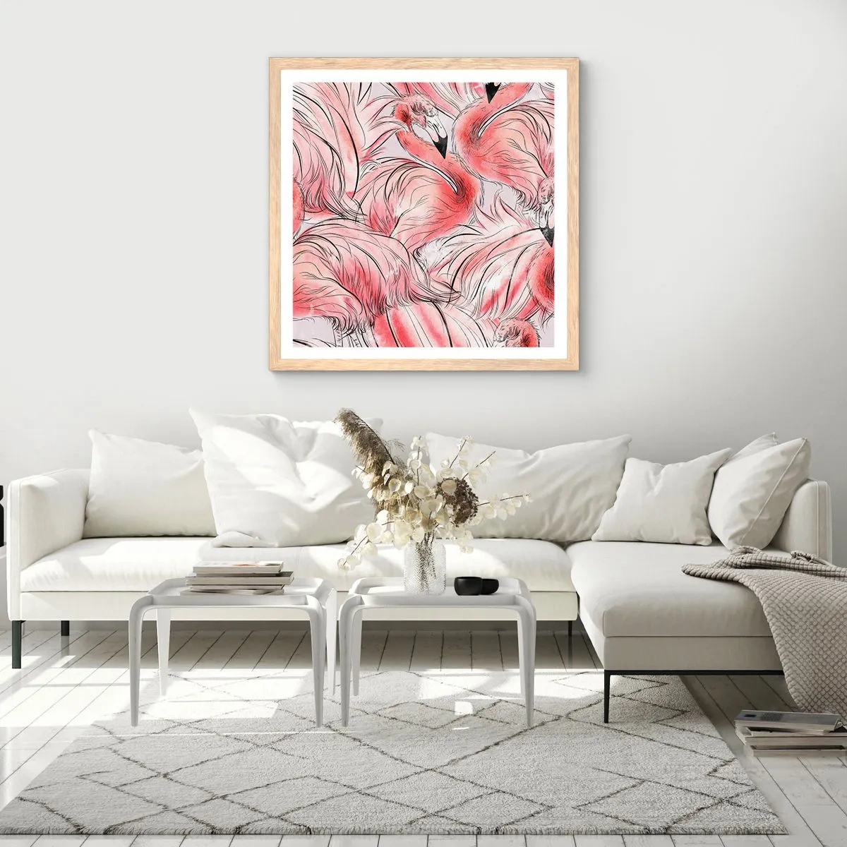 Een poster in een licht eiken lijst - Vogelcorps de ballet - 50x50 cm