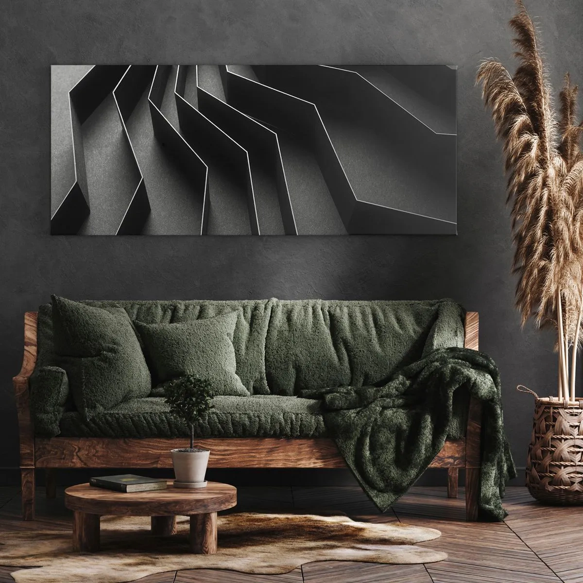 Schilderen op canvas - Ruimtelijke orde - 100x40 cm