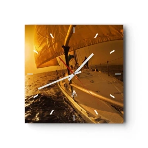 Wandklok - Klok - Een gouden avond na een kleurrijke dag - 40x40 cm