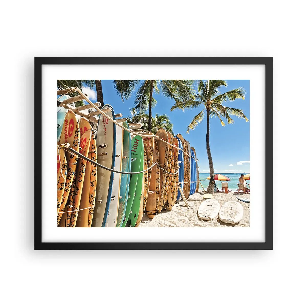 Poster in een zwarte lijst - Zonnig plezier - 50x40 cm