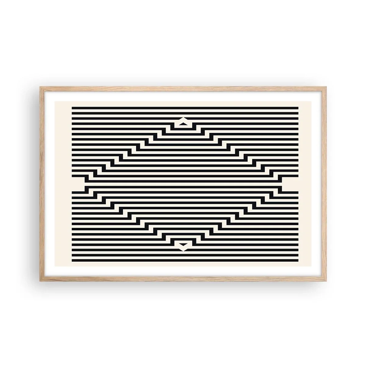 Een poster in een licht eiken lijst - Geometrische illusie - 91x61 cm