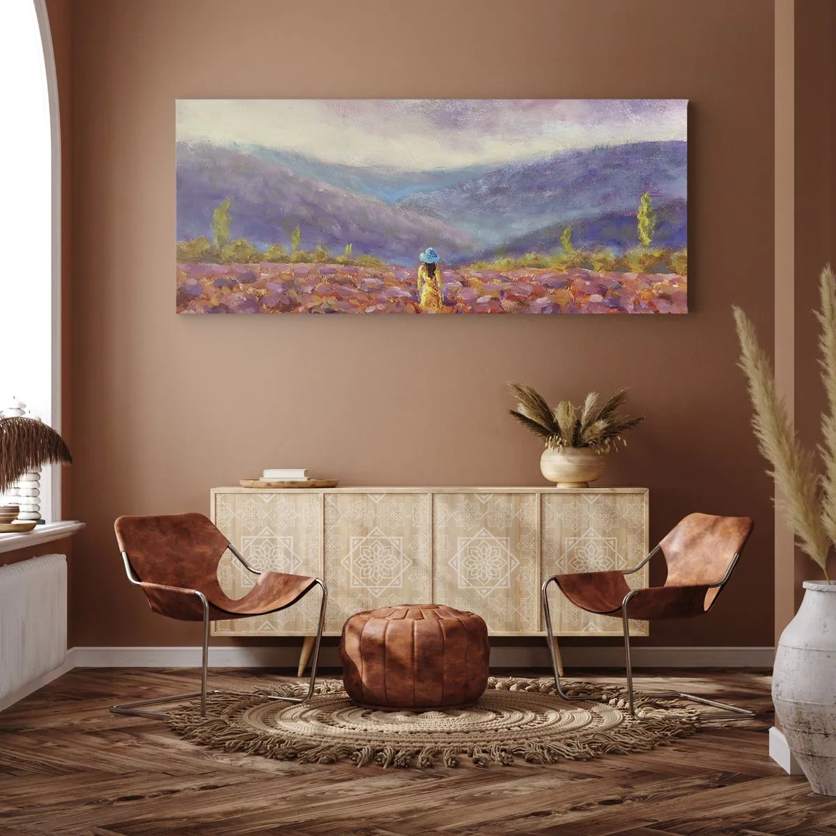 Schilderen op canvas - In een lavendelwereld - 160x50 cm