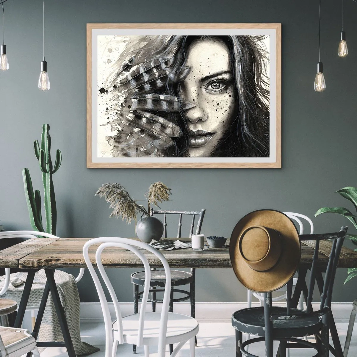 Een poster in een licht eiken lijst - Wilde schoonheid - 50x40 cm