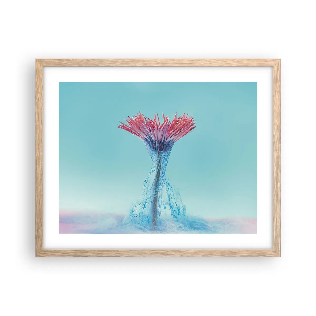 Een poster in een licht eiken lijst - In een verkwikkende omhelzing - 50x40 cm