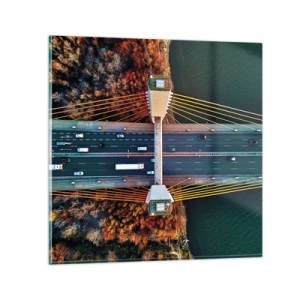 Schilderen op glas - BEYOND the waters, beyond the forest - 50x50 cm