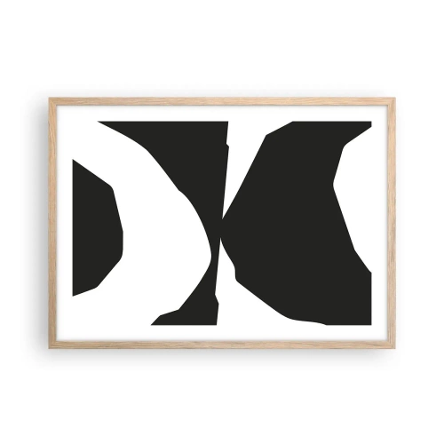 Een poster in een licht eiken lijst - Positief – negatief - 70x50 cm