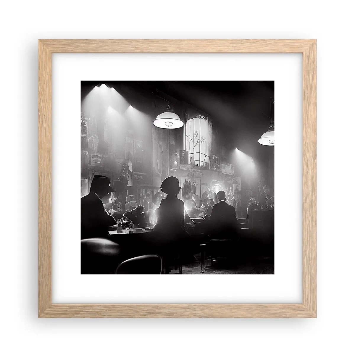 Een poster in een licht eiken lijst - In jazz-sfeer - 30x30 cm