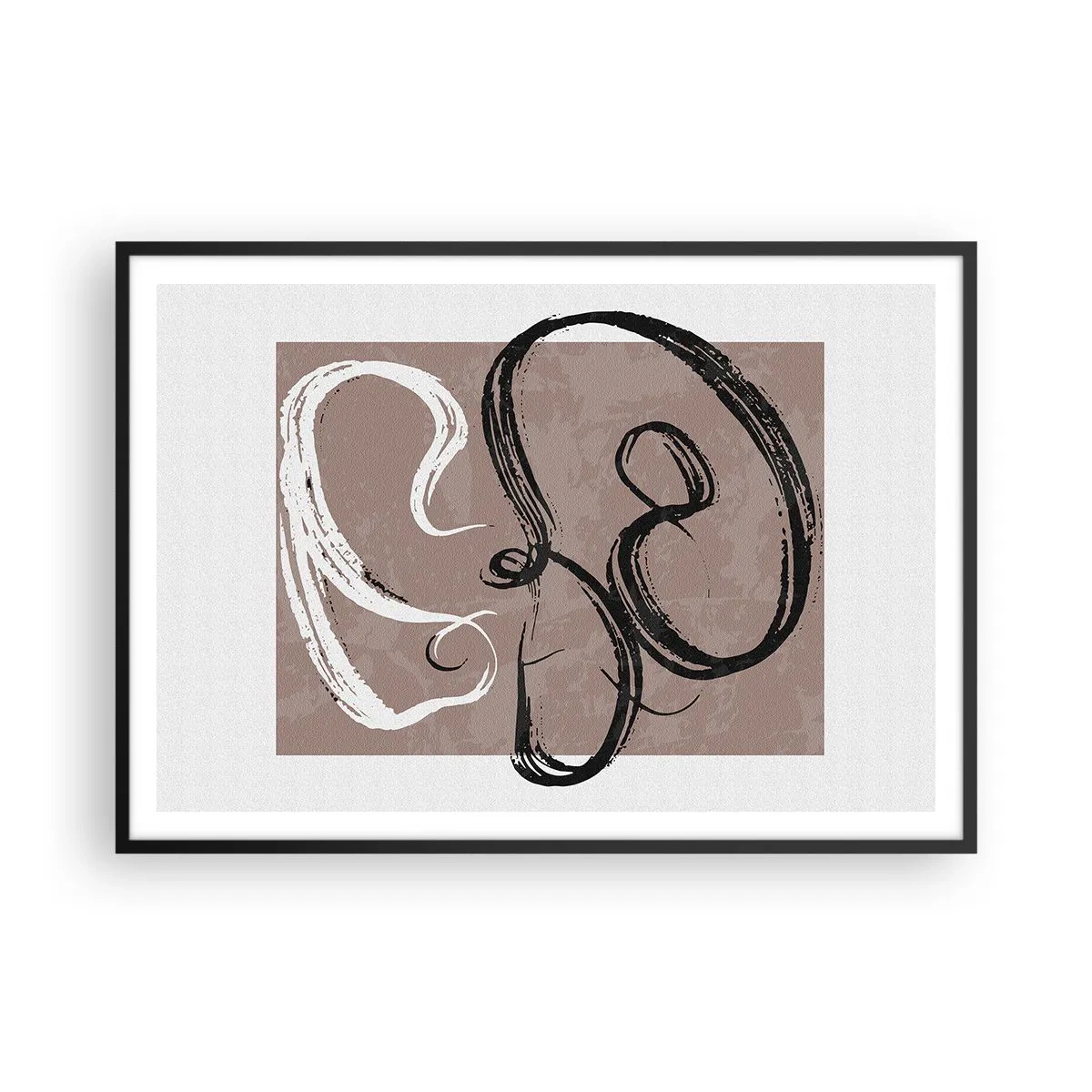 Poster in een zwarte lijst - Compositie – de zoektocht naar volheid - 100x70 cm