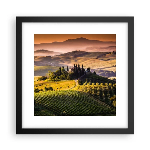 Poster in een zwarte lijst - Arcadia - het Toscaanse landschap - 30x30 cm