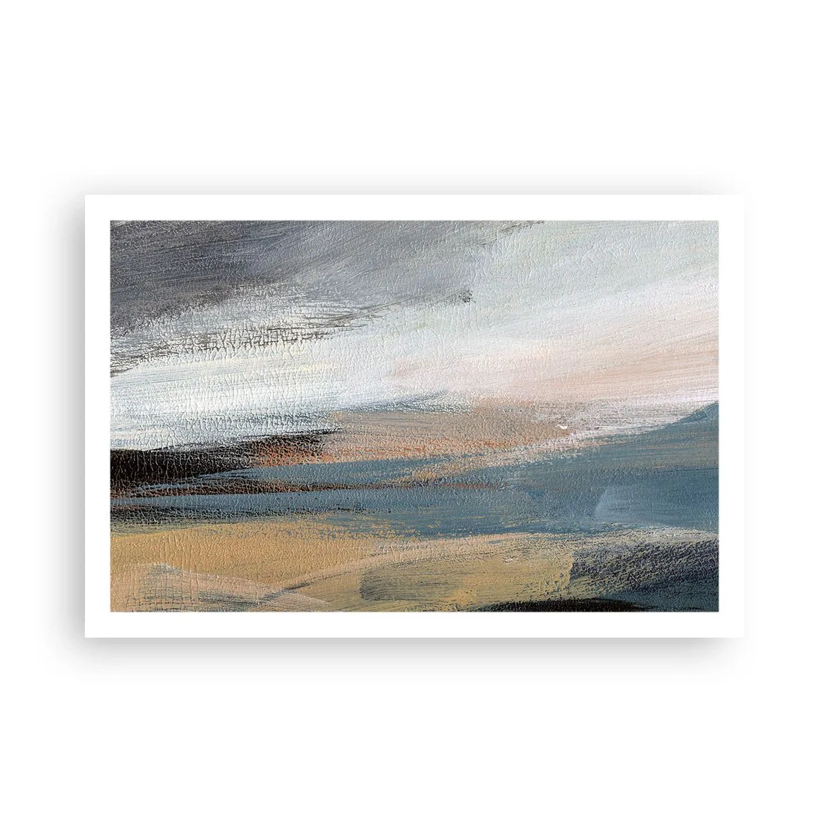 Poster - Abstractie: noordelijk landschap - 91x61 cm