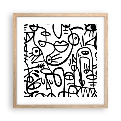 Een poster in een licht eiken lijst - Gezichten en luchtspiegelingen - 40x40 cm