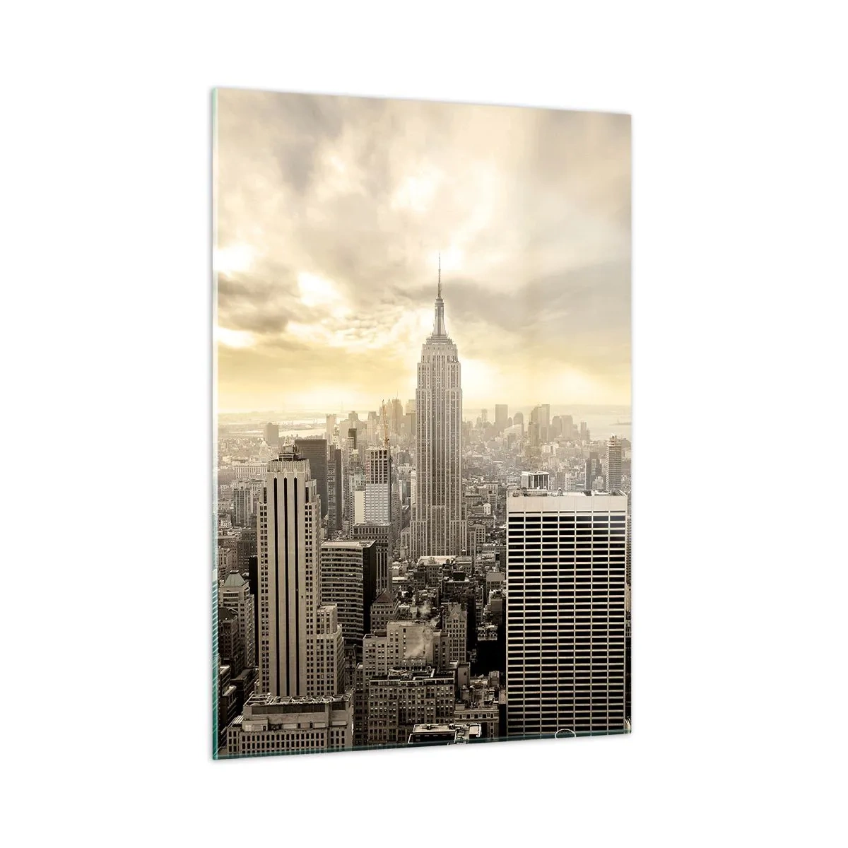 Schilderen op glas - New York geweven van grijs - 50x70 cm