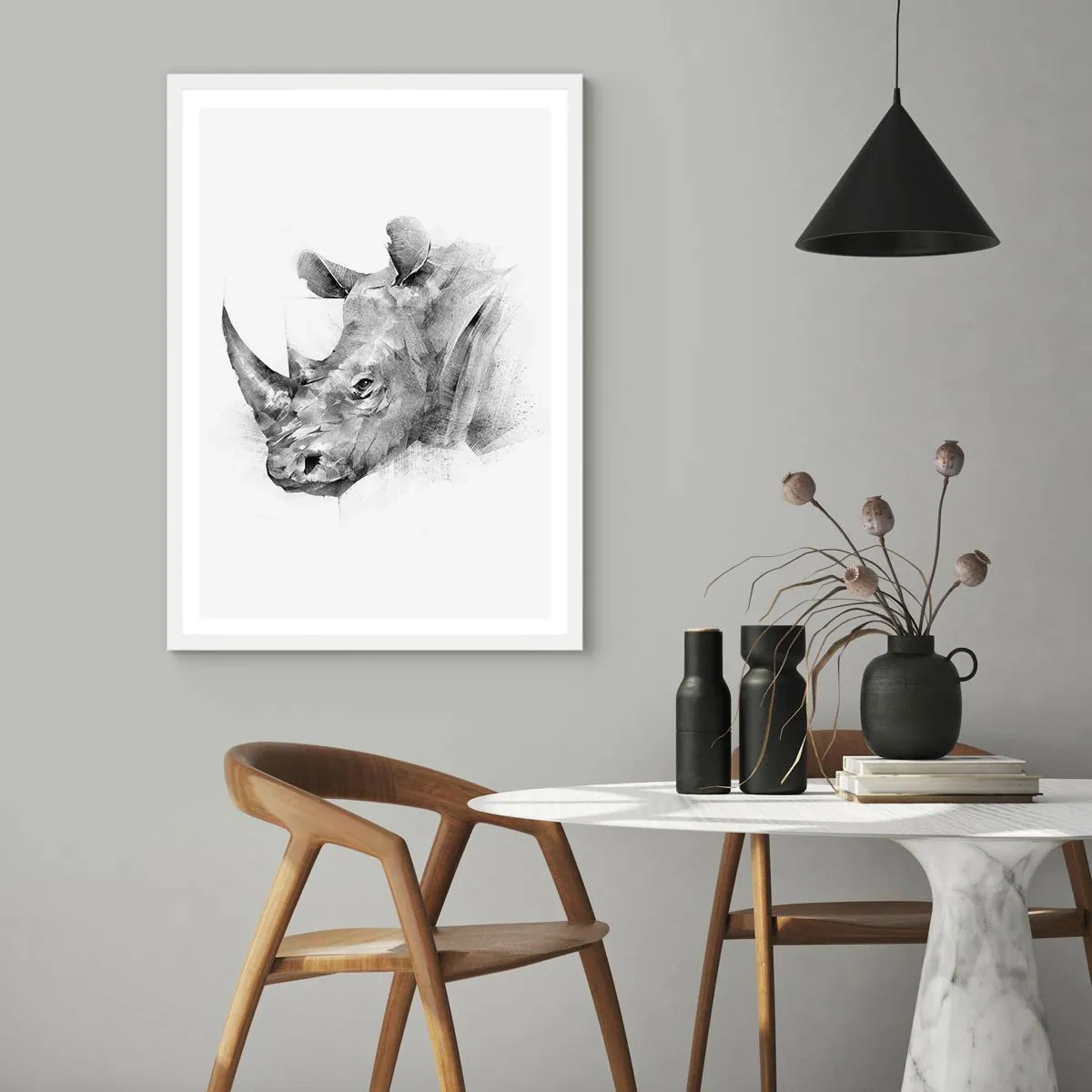 Poster in een witte lijst - Afrikaans portret - 61x91 cm