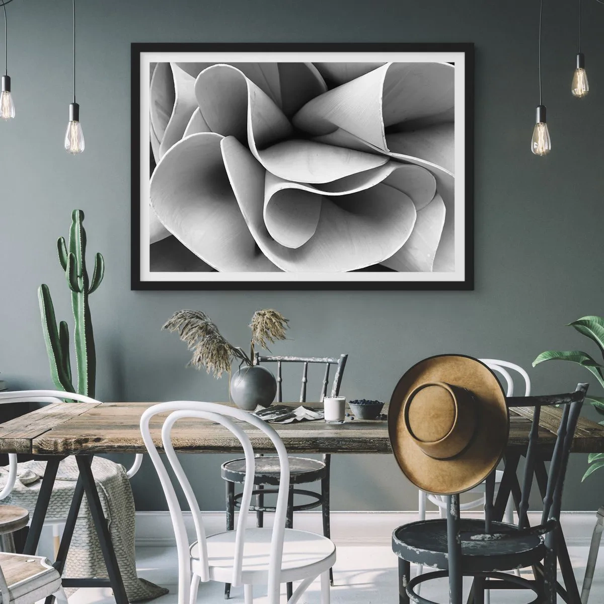 Poster in een zwarte lijst - Het gebeurt in de ruimte - 50x40 cm