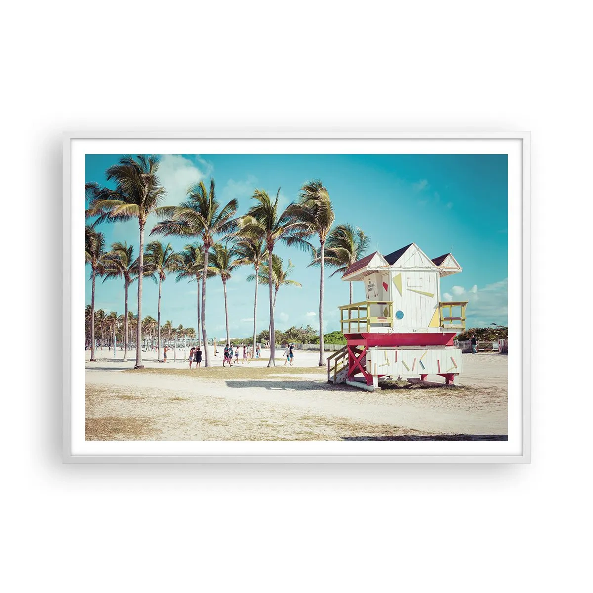 Poster in een witte lijst - Je hebt een mooie dag voor de boeg - 100x70 cm