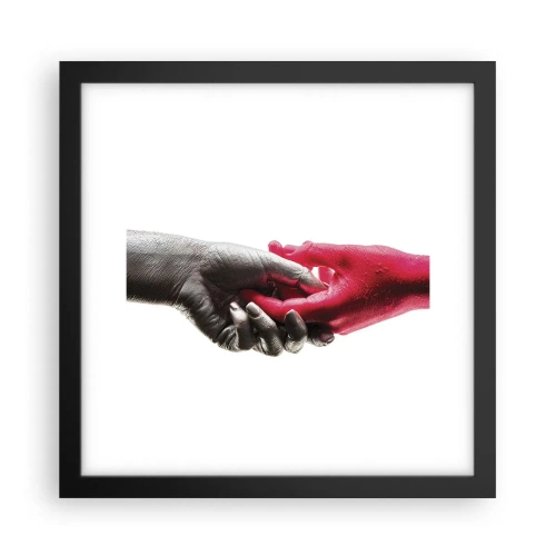Poster in een zwarte lijst - Samen, hoewel anders - 30x30 cm