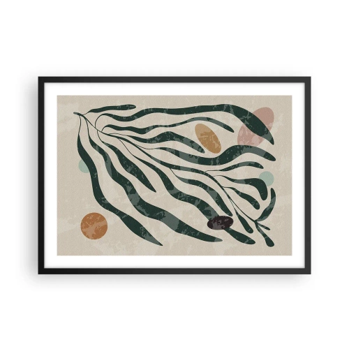 Poster in een zwarte lijst - Tussen het groen - 70x50 cm