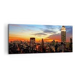 Schilderen op canvas - Een stralende Amerikaanse nacht - 100x40 cm