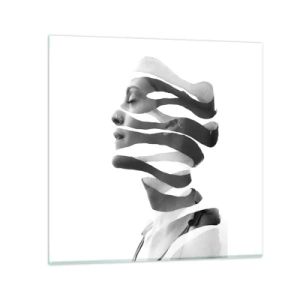 Schilderen op glas - Surrealistisch portret - 40x40 cm