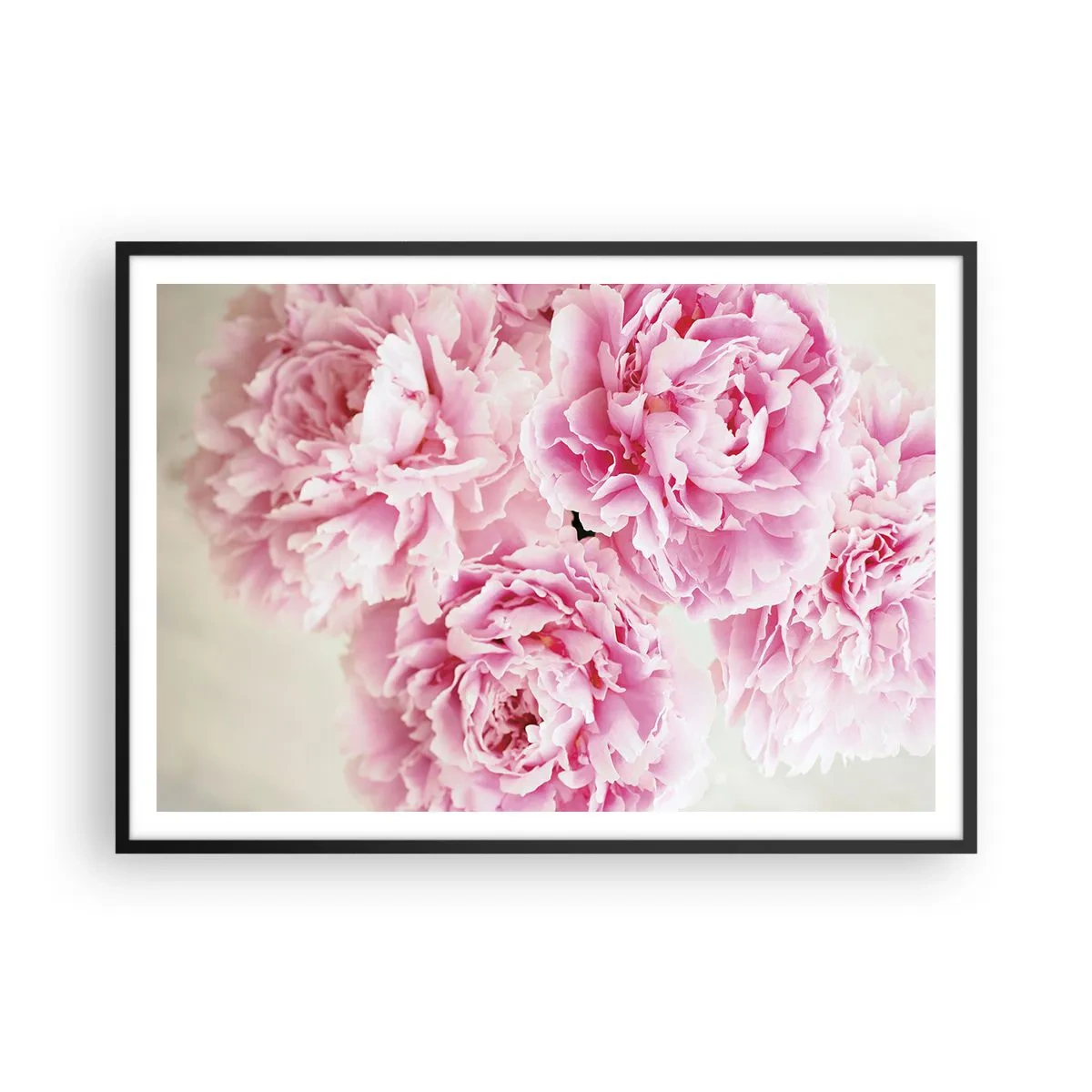Poster in een zwarte lijst - In roze glamour - 100x70 cm