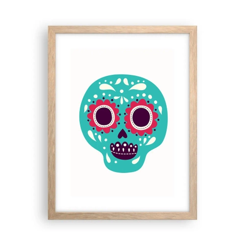 Een poster in een licht eiken lijst - Leven – plezier tot de dood - 30x40 cm