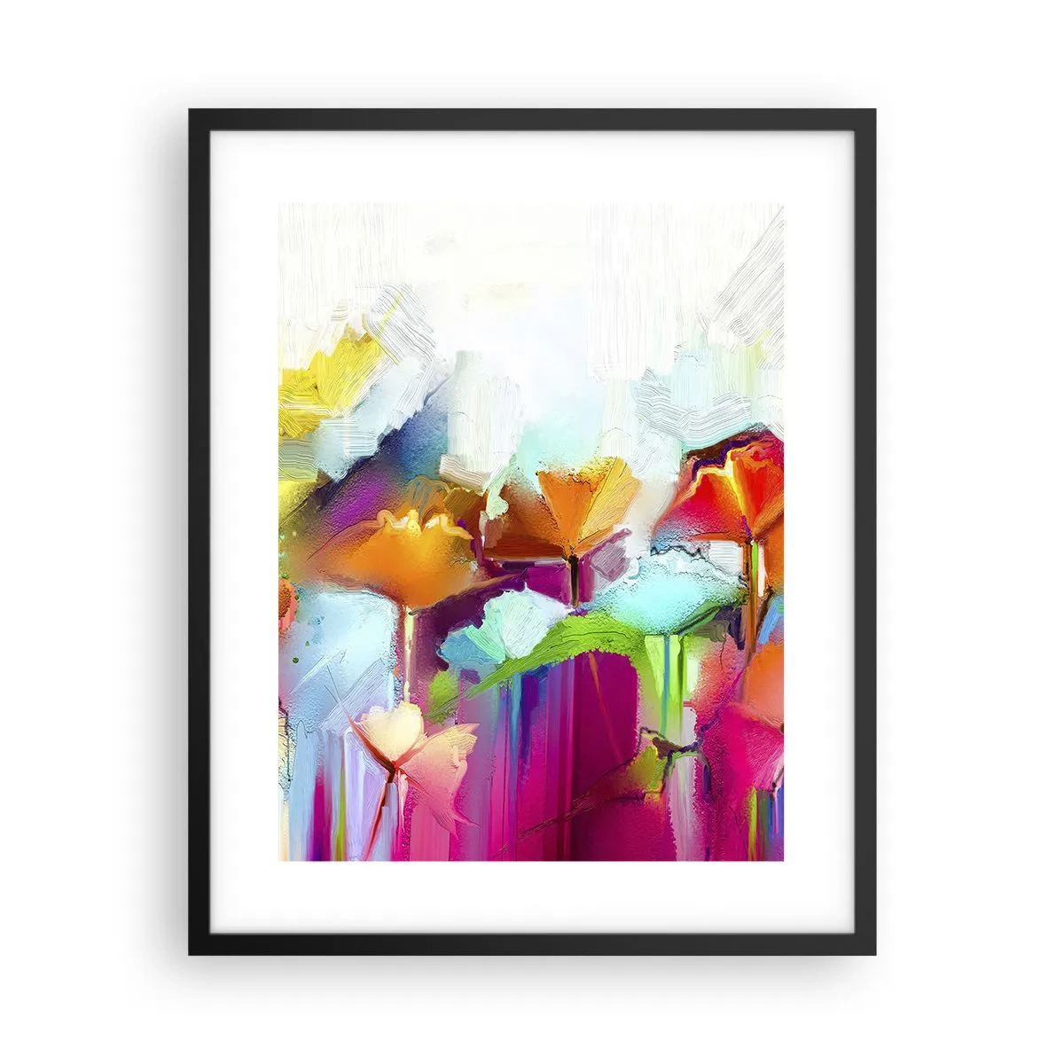 Poster in een zwarte lijst - De regenboog is tot bloei gekomen - 40x50 cm