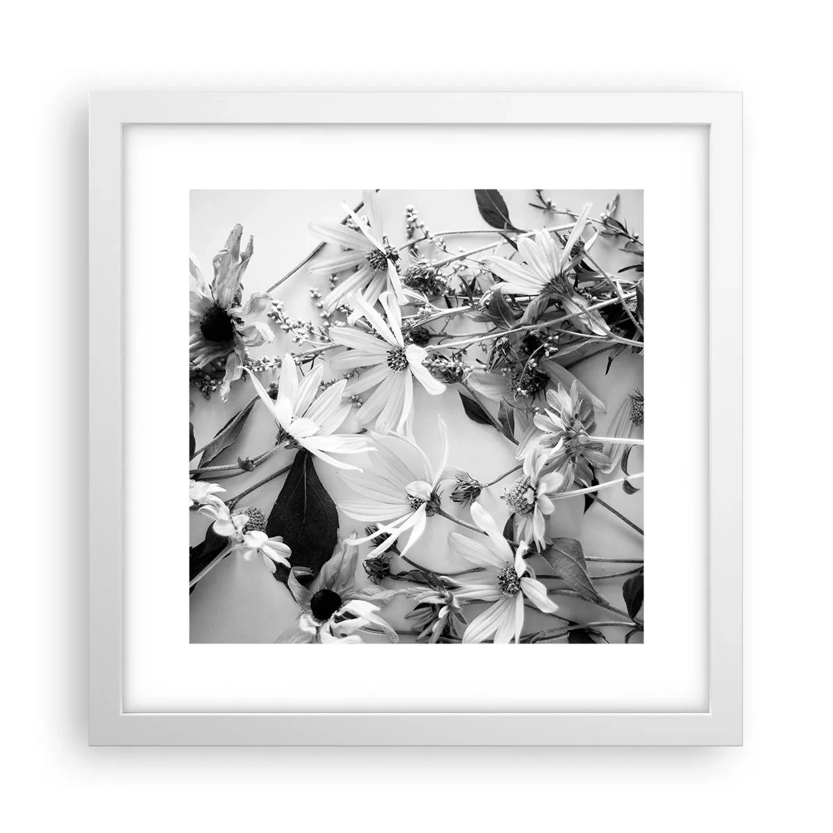 Poster in een witte lijst - Niet-boeket bloemen - 30x30 cm