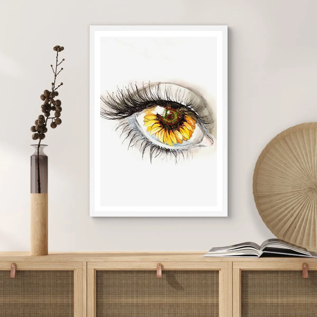 Poster in een witte lijst - Een look zo warm als de zomer - 61x91 cm