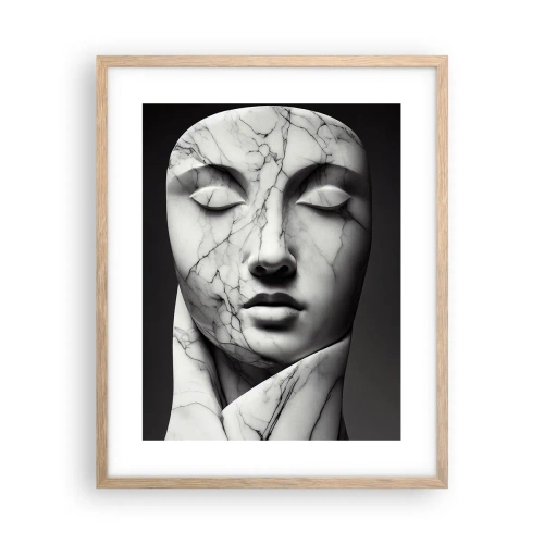 Een poster in een licht eiken lijst - Marmeren vormen - 40x50 cm