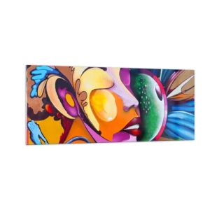 Schilderen op glas - Aanraken met kleur - 100x40 cm