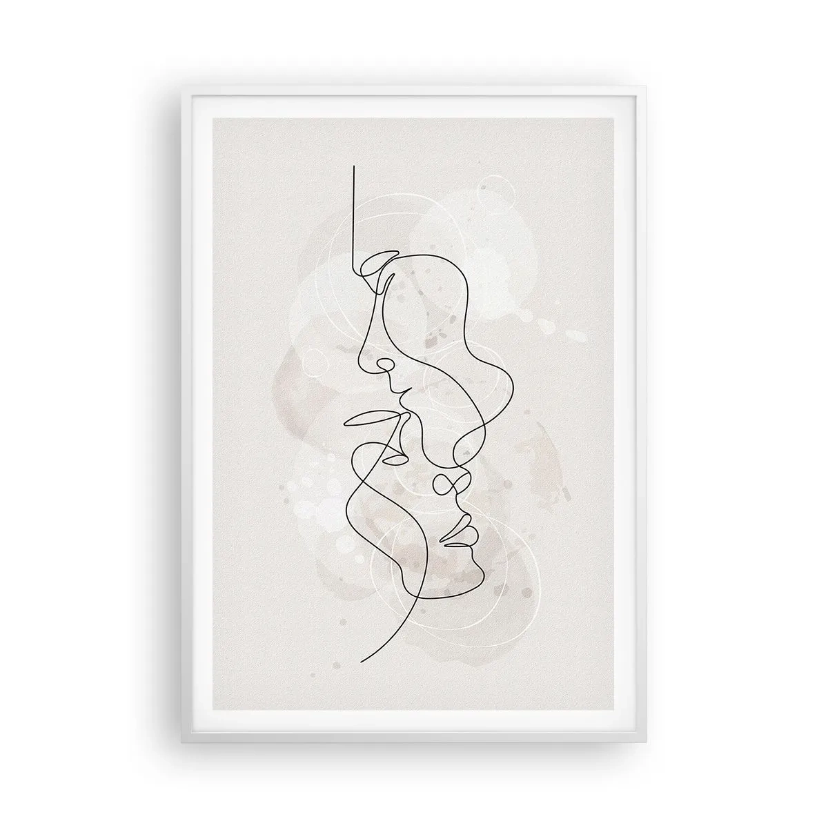 Poster in een witte lijst - Verstrikt in een omhelzing - 70x100 cm