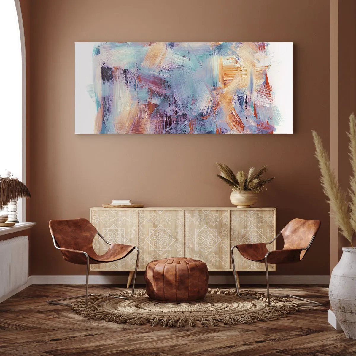 Schilderen op canvas - Een kleurrijke puinhoop - 100x40 cm