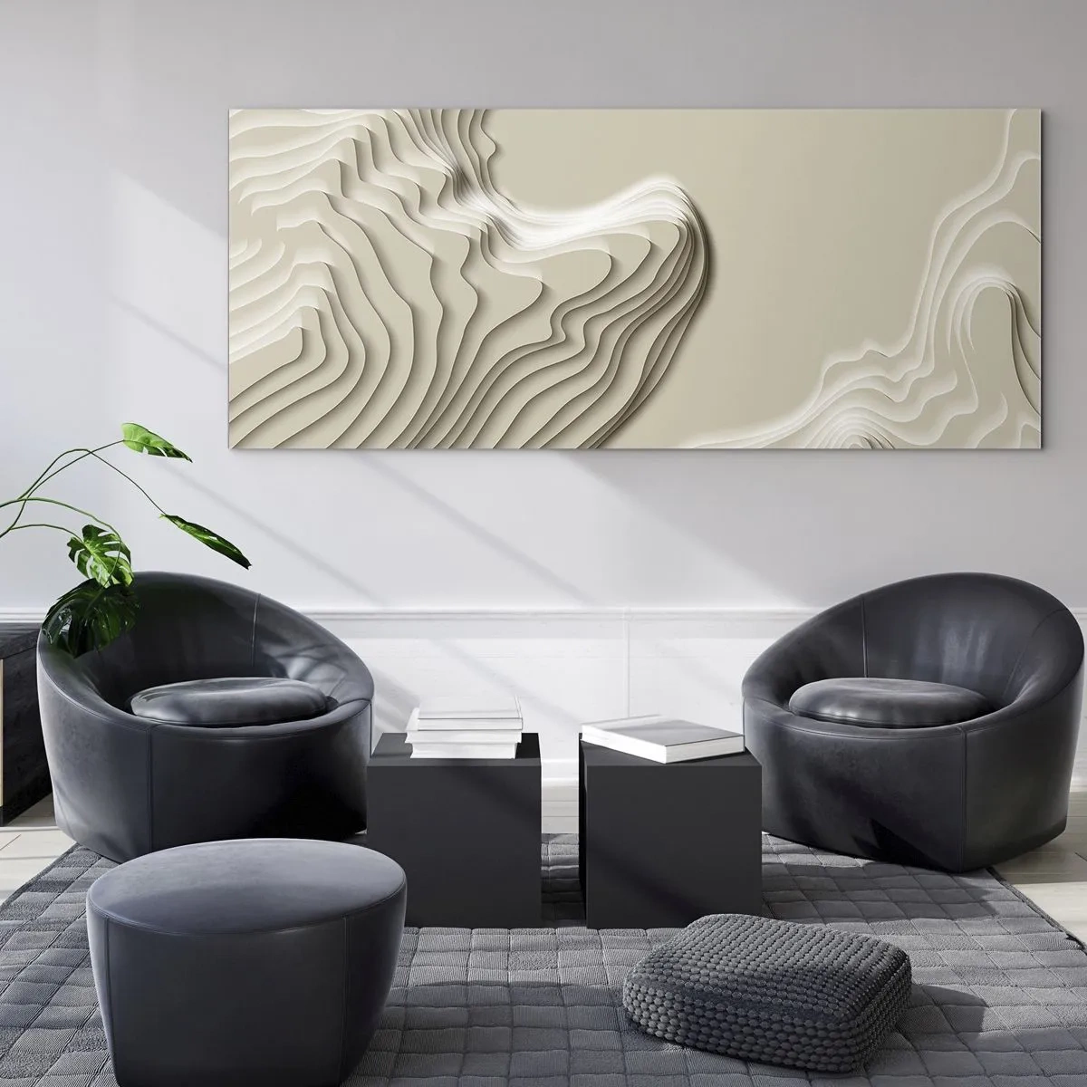 Schilderen op glas - Kunst topografie - 120x50 cm