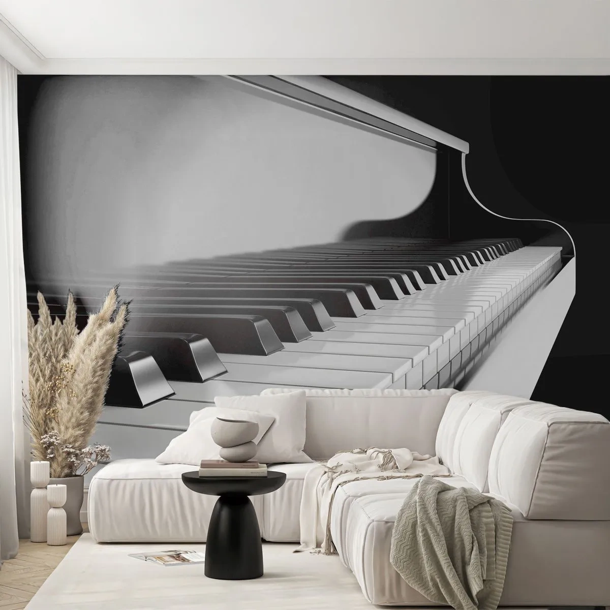 Fotobehang Premium Canvas - Harmonie van vormen en kleuren - Piano, Piano, Muziek - 250x175 cm