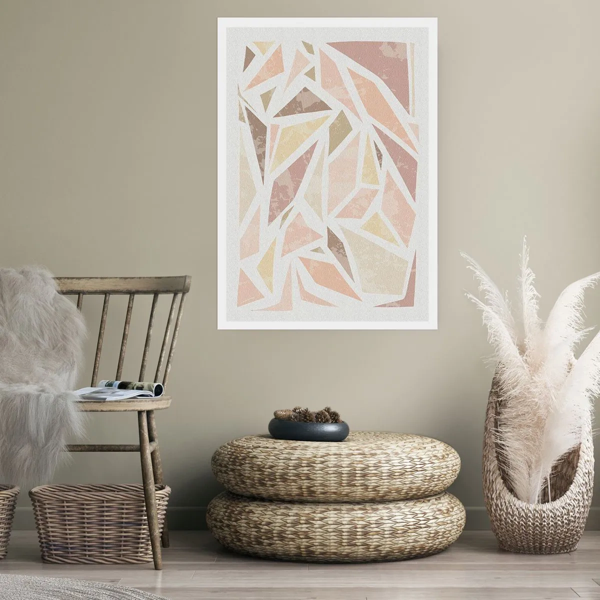 Poster - Gebrandschilderd glas compositie - 40x50 cm