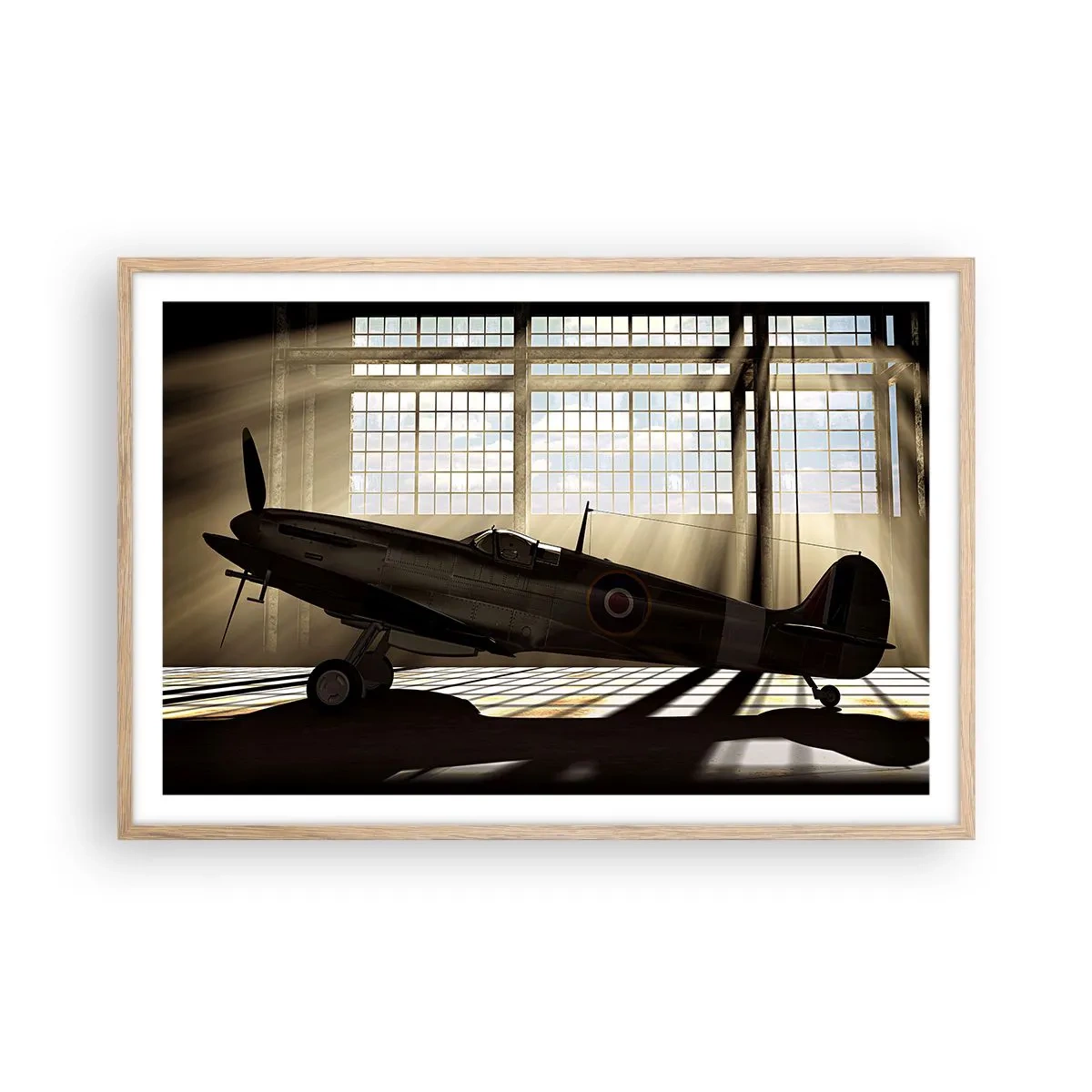 Een poster in een licht eiken lijst - De rust van een krijger - 91x61 cm